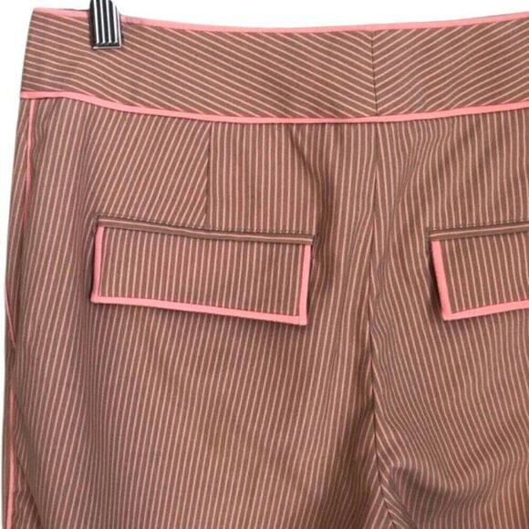 Express Correspondent Spring Pink Gray Striped Wide Straight Leg Pants Size 4 - Picture 5 of 8